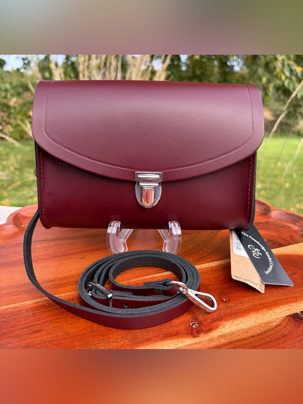 The Cambridge Satchel Company The Pushlock Crossbody Clutch Oxblood Leather